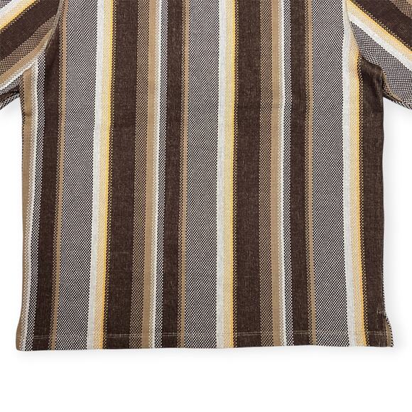 NEW Nicholas Daley Stripe Polo Shirt SIZE L Brown HOLIDAY GIFT CHRISTMAS PRESENT - Picture 9 of 12